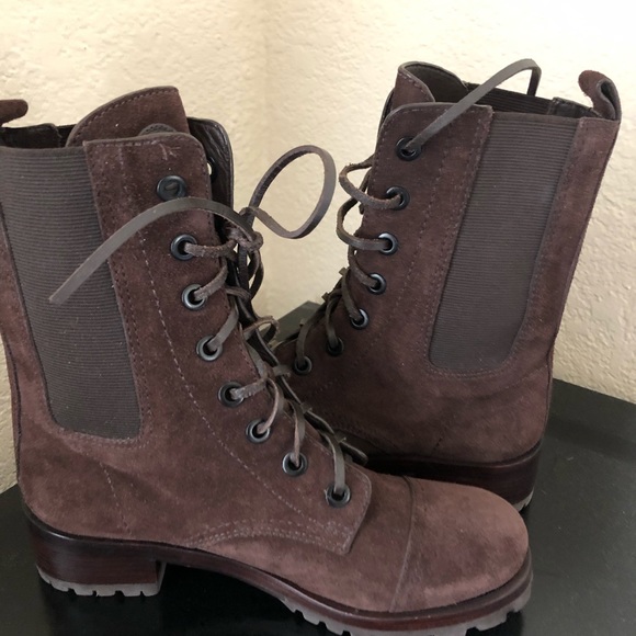 Tory Burch Shoes - TORY BURCH brown suede biker boots NWOB
